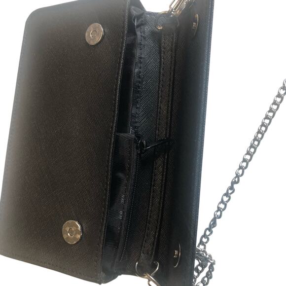 ROYCE New York Solid Black Wallet w/ Wrist Strap & Chain Strap, NWT! - Picture 6 of 9
